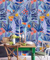 Tropical Blue Flowers  Wallpaper